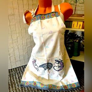 Kokopelli Aztec Tribal Southwestern apron W/ pocket & adjustable neck